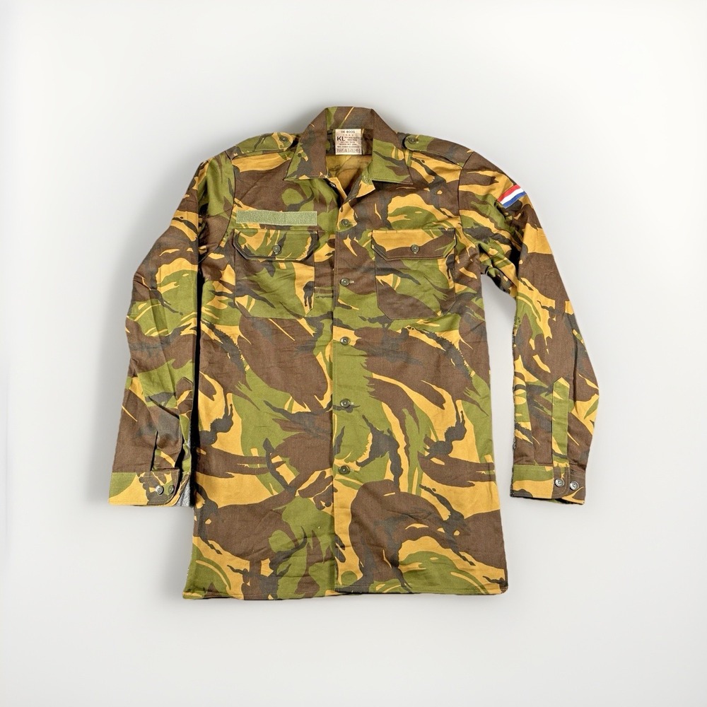 De Boog Military Field Shirt Mens M Camo 1990 Dutch Army DPM Camouflage Jacket